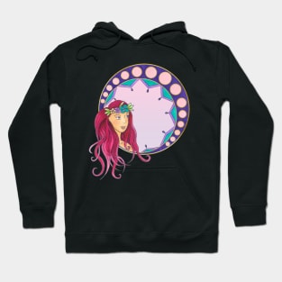 Pink Art Nouveau lady Hoodie